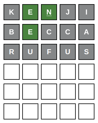 The Boys word game — sample board mid-solve